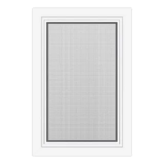 Fenster mit Fliegengitter, PVC, aluplast IDEAL® 4000, Spannrahmen und Fenster Weiß, Fiberglasgewebe Grau, individuell konfigurieren