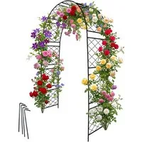 relaxdays Rosenbogen Schwarzer Rosenbogen aus Metall