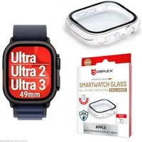 Displex Displayschutzglas Smartwatch Glass All-In-One Protector Full Body für Apple Watch Ultra 2 49 mm, Apple Watch Ultra 3 49 mm, Apple Watch Ultra 49 mm, Displayschutzfolie, Schutzfolie, Bildschirmschutz, kratz- & stoßfest