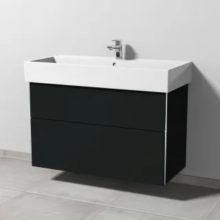 Sanipa 3way Waschtischunterbau zu Duravit Vero Air Waschtisch mit 2 Auszügen, Vulkan-Matt BP4351V