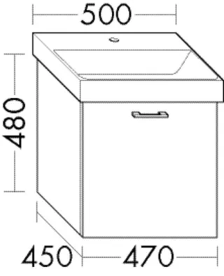 Burgbad Waschtischunterschrank zu Keramik Waschtisch System 30 Preisgruppe 1 Aqua 480x470x450 WYMY047F6918
