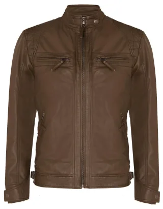 Gesteppte Bikerjacke aus Leder von Rock Racing
