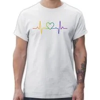 Shirtracer T-Shirt Herzschlag Regenbogen Pride LGBT Kleidung