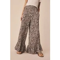 Next Jerseyhose Strukturierte Hose mit Rüschensaum (1-tlg)