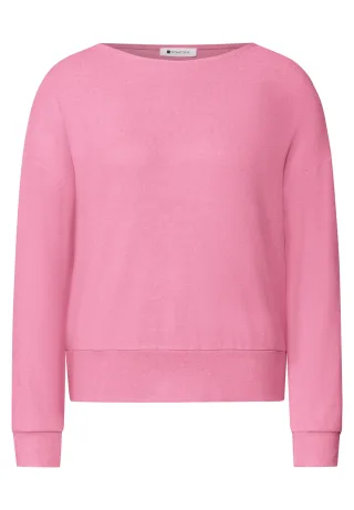 Street One - Langarm Shirt mit Elastikbund 17938_warm_blush_mel - Gr. - 36