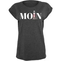 Youth Designz Print-Shirt "Moin mit Leuchtturm" Damen T-Shirt Statement Geschenk Frauen Motiv mit stylischen und schlichten Aufdruck für Frauen