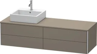 Duravit XSquare Konsolenwaschtischunterbau wandhängend Flanell Grau Seidenmatt 1600x548x400 mm - XS4 XS4914L9090