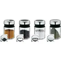 WMF Gewürzstreuer Depot Gewürzstreuer-Set, 4-teilig, (1x Gewürzdose, 3x Gewürzgläser leer - fein, grob, universal (Höhe 9,5 cm, Füllmenge 100ml, Ø 5,5 cm), 4-tlg)