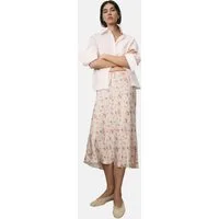 Bhoem Midirock BHOEM Satin-Midirock mit Patchwork-Print (1-tlg)