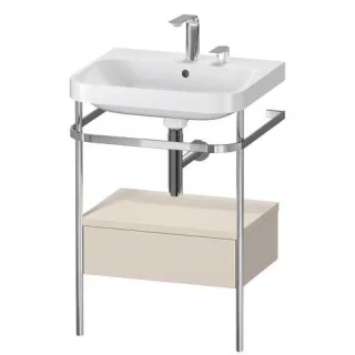 Duravit Happy D.2 Plus c-shaped Set mit Metallkonsole und Schubkasten Taupe Supermatt 575x490x850 mm HP4840E8383