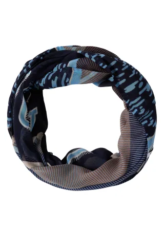 CECIL - Loop-Schal mit Patchwork-Print urban dark blue - Gr. - ONE SIZE