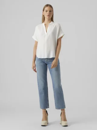 VERO MODA - VMBEAUTY SS TOP WVN NOOS snow white - Gr. - XS