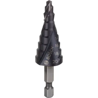 Bosch Stufenbohrer HSS-AlTiN, 4 - 20 mm, 4 mm, 70,5 mm, 9 Stufen - 2608588070
