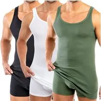 HERMKO Unterhemd 3007 (Pack, 3er) 100 % BIO-Baumwolle extralanges Tank Top (10 cm) hergestellt in EU