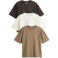 Next T-Shirt Schwere Relaxed Fit T-Shirts im 3er Pack (3-tlg)