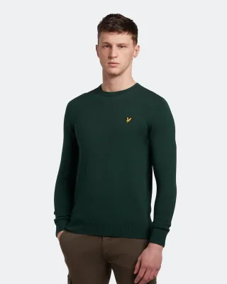Lyle & Scott Baumwolle Merino Rundhalspullover in Grün
