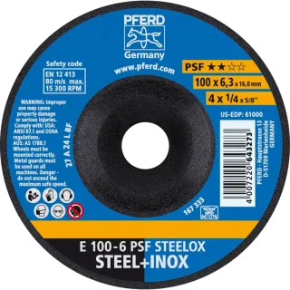 PFERD TOOLS Schruppscheibe E Universallinie PSF STEELOX für Stahl/Edelstahl - 62010720