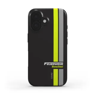 Handyhülle COVRZ | Feuerwehr Strips | Tough Case | Schwarz | Personalisierbar | MagSafe®-fähig | iPhone 16 15 14 13 Plus Pro Max, Samsung uvm. Nein iPhone 16 Ohne