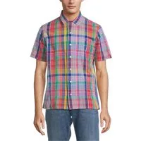 Polo Ralph Lauren Kurzarmhemd Karohemd Clady Seersucker Camp Shirt Klassisches im Classic Fit aus leichtem, atmungsaktivem Baumwoll-Seersucker gefertigt