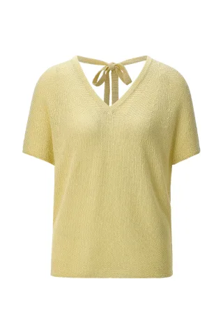 Rich & Royal - Crew Neck Shiny Yarn soft butter - Gr. - S