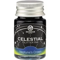 OCTOPUS Fluids Celestial Glitter Neptune’s Crown 10ml Füllhaltertinte mit Glitzer Tintenglas (10ml, 1-tlg)