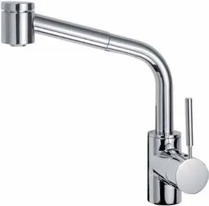 Kaja Ipuri Spültischarmatur mit schwenkb. Rohrbogen u. ausziehb. Geschirrbrause, Ausl.255 mm 55850-C