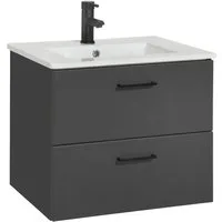welltime Waschtisch Trento in verschiedenen Ausführungen inkl. Waschbecken, Badmöbel in Breite 60 cm, Badschrank Waschplatz mit 2 Schubladen