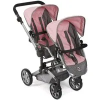 CHIC2000 Puppen-Zwillingsbuggy Linus Duo, mit zwei abnehmbaren, bis in Liegeposition verstellbaren Sportsitzen