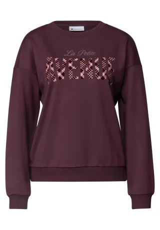 Street One - Langarm Shirt mit Wording Artwork rustic rouge - Gr. - 36