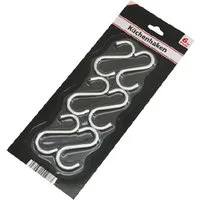 S-Haken Küchenhaken 6er Set, Silber Edelstahl, vielseitig, (Hakenset, 6-St., verchromt, je. ca. 6cm lang, 0,4mm), Küchenhaken Haken Küche Küchenhaken Set Küchenhaken 6er Pack Wandh