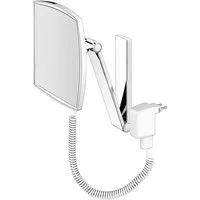 Keuco Kosmetikspiegel iLook_move (Blendfrei, 12 V Steckernetzteil), 5-fache Vergrößerung, mit Steckernetzteil, verchromt, Made in Germany