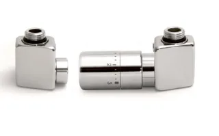 Terma Set Winkeleck-Thermostatventil DEXTER GZ 1/2"-Ø16x2, Ø15 links, TGETCG1-BI, Weiß TGETCG1-BI