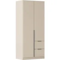 OTTO home Drehtürenschrank Kleiderschrank Schrank Garderobe AGORDO mit Dekor- oder Hochglanzfront (in zwei Griff-Farben, Breite 91 cm) mit Außenschubkästen, Serie in 7 Breiten und 2 Höhen MADE IN GERMANY