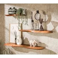 Maison ESTO Wandregal Regale NATUR aus Akazienholz massiv organische Form