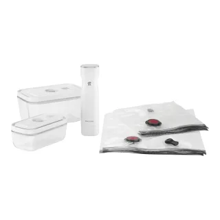 ZWILLING Fresh & Save Vakuum Starter Set, Glas / S/M, 7-tlg, Weiß