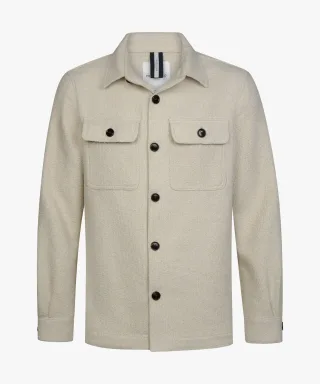 Profuomo - Sand Boucle Overshirt Sand - Gr. - M