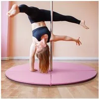HOMCOM Fitnessmatte 5 cm dick Pole Dance Matte, faltbar (150cm Stangentanz, 1-St., Tanzstangenmatte), Stoßdämpfende Sicherheitsmatte, Gymnastik, Yoga, Rosa