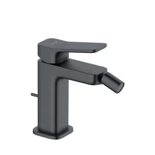 KLUDI-X3 Bidetarmatur 422163981 mit Ablaufgarnitur, schwarz matt