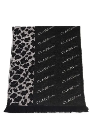 Cavalli Class Herren Schwarz Wolle Schal