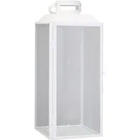 Grafelstein Kerzenlaterne Laterne LIVING weiß aus Metall H42cm moderne Metalllaterne