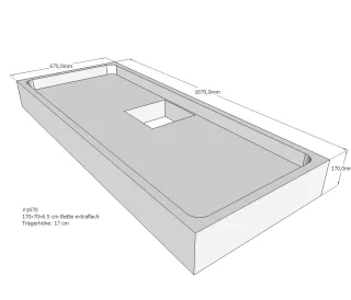 Neuesbad Wannenträger für Bette extraflach 170x70x6,5 SD22764