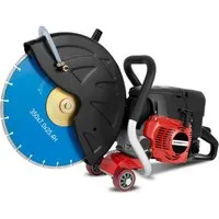 EBERTH Winkelschleifer Benzin Trennschleifer Motorflex für Nass- und Trockenschnitt, max. 9500 U/min, 350mm Trennscheibe,2-Takt Motor mit 3 kW,64,6 ccm Hubraum, 9500 U/Min.