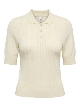 ONLY - ONLMEDDI LIFE SS STRUCTURE POLO CC KNT Birch - Gr. - L
