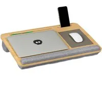 relaxdays Laptop Tablett Laptopkissen Handgelenkauflage & Mauspad, Bambus