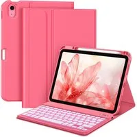 Fintie Tablet-Hülle mit Tastatur für iPad 11 Generation 2025 11'', iPad 10 Gen 2022 10.9'' 11 Zoll/10.9 Zoll, 7-farbige Hintergrundbeleuchtung, Magnetische Bluetooth-Keyboard