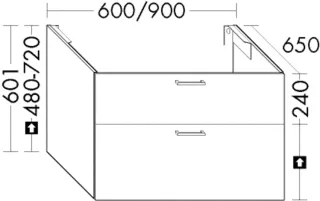 Burgbad Waschtischunterschrank System 30 Preisgruppe 3 Diago 601x600x650 Perlgrau Solid Matt WYHZ060F6558