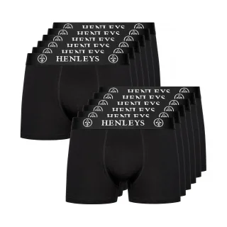 Henleys - "McBlacken" Boxershorts für Herren(12er-Pack) (Schwarz)