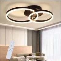 Nettlife LED Deckenleuchte Dimmbar Schwarz Modern 46W 2-Ringen Deckenlampe, LED fest integriert, Warmweiß Neutralweiß Kaltweiß