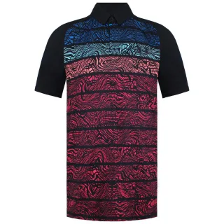 Under Armour Iso-Chill Mens Black/Purple Psych Stripe Polo-Hemd