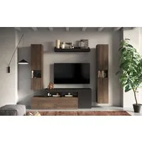 Home affaire Wohnwand Freedom, (4-St), 4tlg. Breite 245 cm (Lowboard, Stauraumschränke, Wandregal)